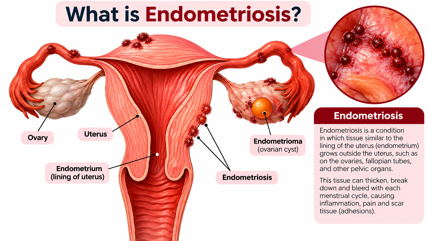 What is Endometriosis - illustration